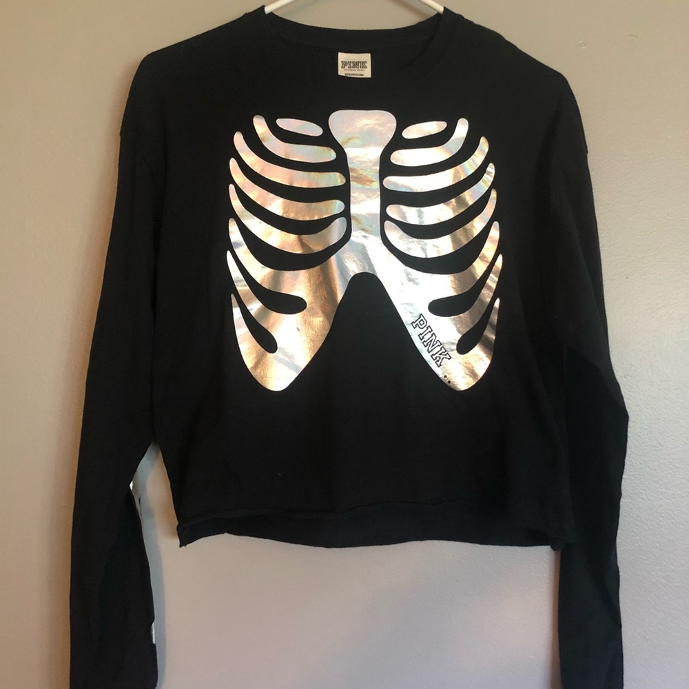 Pink Halloween skeleton shirt